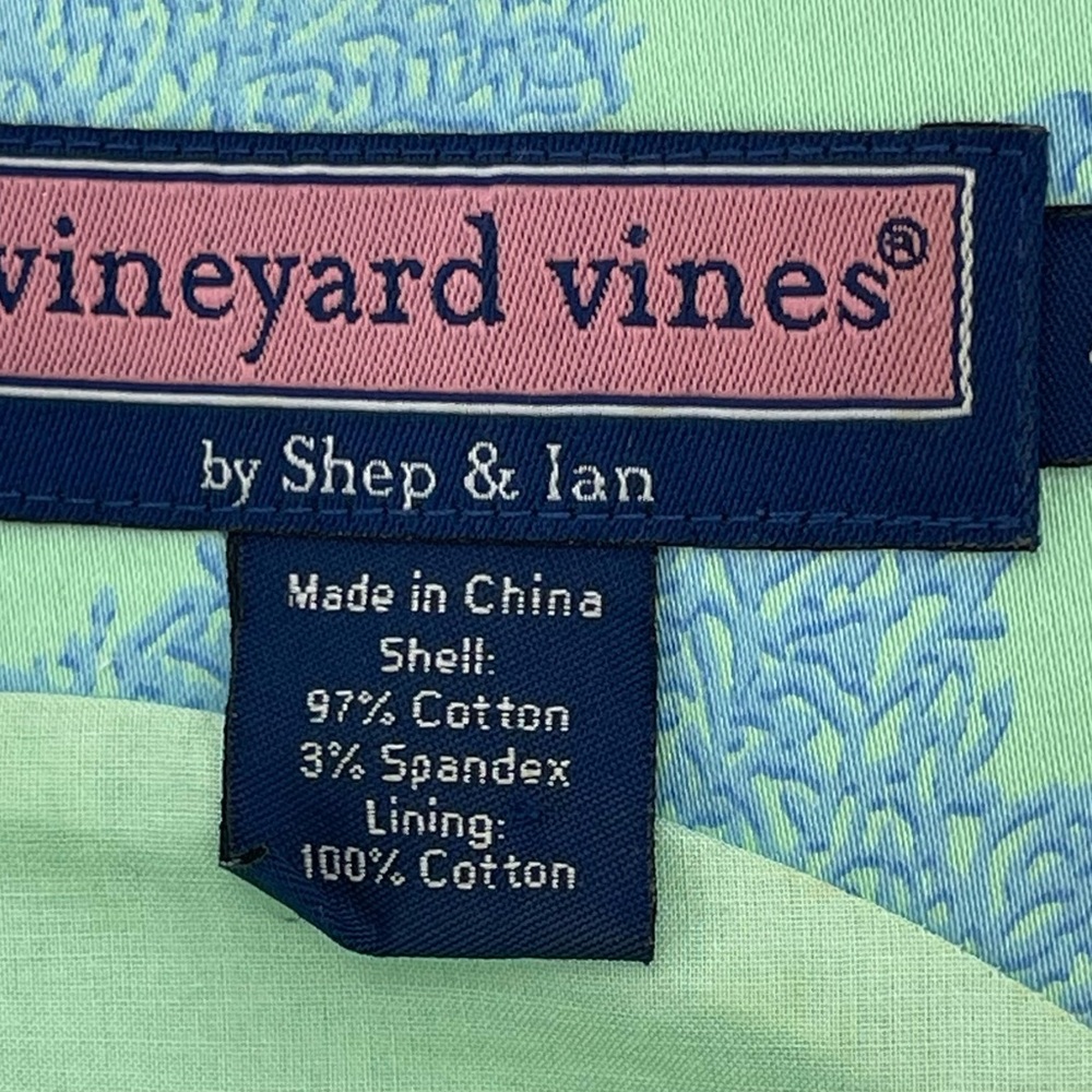 Vineyard Vines Women’s Mint Green & Blue Sea Fans Sleeveless Dress Size 4 - Picture 8 of 8